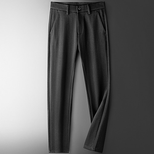 

Men's Dress Pants Chinos Trousers Pocket Solid Colored Comfort Soft Office Business Daily Chic & Modern Formal Black Micro-elastic / Spring