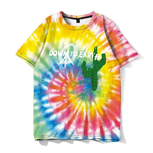 

Men's Unisex T shirt Tee Cactus Graphic Prints Crew Neck Yellow 3D Print Outdoor Street Short Sleeve Print Clothing Apparel Sports Designer Casual Big and Tall / Summer / Summer