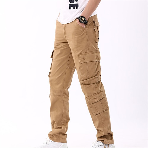

Men's Cargo Pants Trousers Work Pants Casual Pants Multiple Pockets Solid Color Comfort Breathable Casual Daily Streetwear Cotton Blend Sports Fashion ArmyGreen Grass Green Micro-elastic