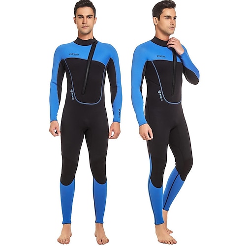 

Men's Full Wetsuit 3mm SCR Neoprene Diving Suit Thermal Warm UPF50 Anatomic Design Stretchy Full Body Front Zip - Diving Surfing Snorkeling Windsurfing Patchwork Printed Spring Winter Autumn