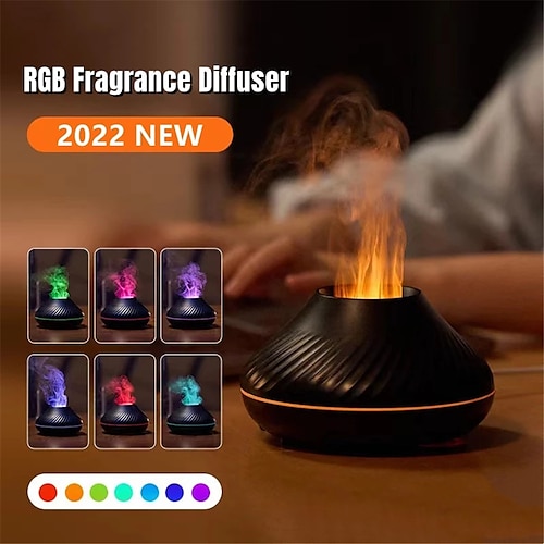 

Air Humidifier Colorful Flame USB Car Aromatherapy Humidifiers Diffusers Portable Diffuser Essential Oils for Home Room Fragrance