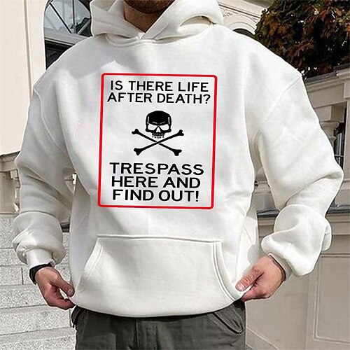

Men's Pullover Hoodie Sweatshirt Hooded Graphic Letter Print Sports Outdoor Daily Sports Hot Stamping Basic Cool Designer Clothing Apparel Hoodies Sweatshirts Long Sleeve White / Spring / Fall