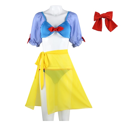 

Snow White and the Seven Dwarfs Snow White Princess Skirt Outfits Masquerade Women's Movie Cosplay Cosplay Yellow Skirts Top Briefs Halloween Masquerade Polyester / Headwear / Headwear