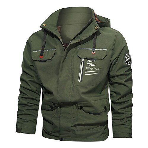 

Men's Winter Jacket Winter Coat Hoodie Jacket Windproof Warm Street Daily Holiday Zipper Hoodie Casual Casual Daily Comfortable Jacket Outerwear Word Pocket Full Zip Red Army Green White