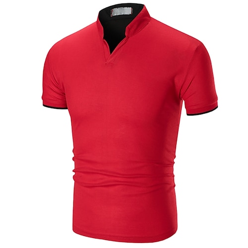 

Men's Collar Polo Shirt Golf Shirt Tennis Shirt Solid Colored Collar V Neck Green White Black Gray Red Short Sleeve Daily golf shirts Patchwork Tops Cotton Basic / Summer / Summer