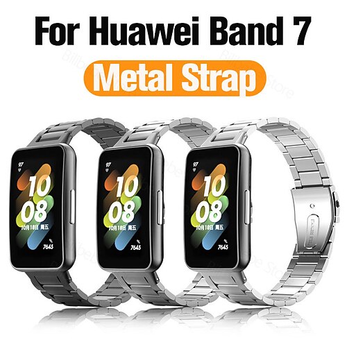 

1 PCS Smart Watch Band Compatible with Huawei Huawei Band 7 Smartwatch Strap Waterproof Luxury Breathable Metal Band Replacement Wristband