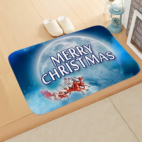 

Christmas Happy Festive Floor Mat Door Mat Bedroom Bathroom Home Absorbent Non-Slip Carpet