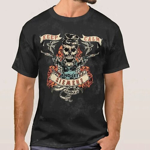 

Men's Unisex T shirt Tee Skull Graphic Prints Crew Neck Black 3D Print Outdoor Street Short Sleeve Print Clothing Apparel Vintage Sports Designer Casual / Summer / Summer