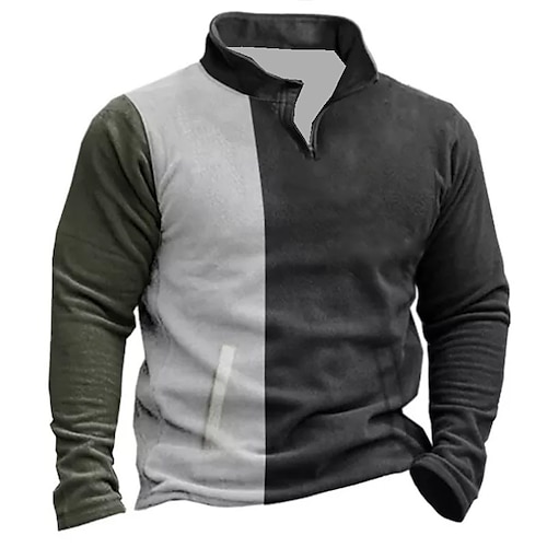 

Men's Unisex Zip Up Sweatshirt Pullover Half Zip Color Block Graphic Prints Zipper Print Daily Sports 3D Print Designer Casual Big and Tall Clothing Apparel Hoodies Sweatshirts Long Sleeve Dark Gray