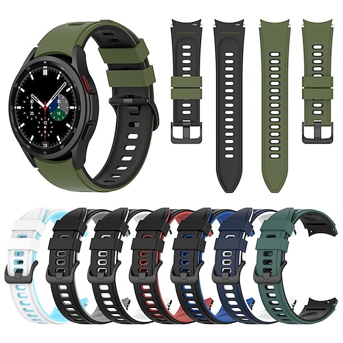 

1 pcs Smart Watch Band for Samsung Galaxy Watch 5 40/44MM Watch 5 Pro 45MM Watch 4 Classic 42/46mm Watch 4 40/44mm 20mm Silicone Smartwatch Strap Waterproof Adjustable Breathable Sport Band