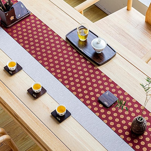 

Zen Art Hall Nishijin Brocade Tea Table Tablecloth Chinese Brocade Japanese Style Zen Tea Curtain Cloth Table Flag