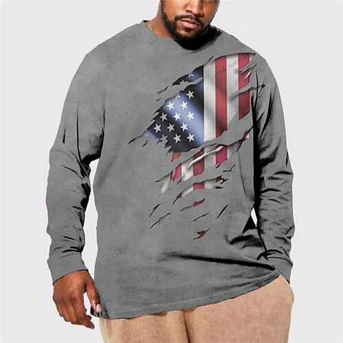 

Men's Plus Size T shirt Tee Big and Tall Graphic Prints Henley Spring Fall Basic Designer Plus Size Comfortable Outdoor Street Tops