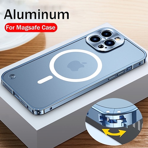 

Phone Case For Apple iPhone 14 Phone 13 Pro Max 12 11 X XR XS Max 8 7 Magnetic Adsorption Frosted Magnetic Anti-Scratch Transparent PC Aluminium