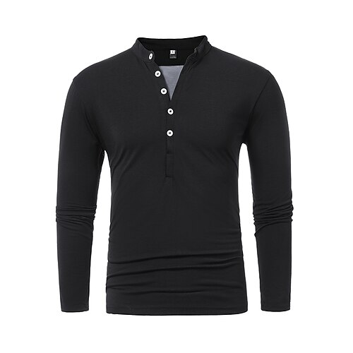

Men's T-Shirt Outfits Solid Color Patchwork V Neck Army Green Light gray Dark Gray Red Black Print Casual Holiday Long Sleeve Clothing Apparel Casual / Fall