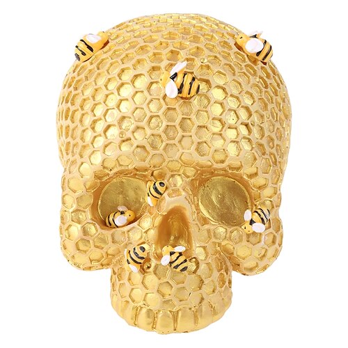 

Resin Honeycomb Bee Skull Statue Halloween Decoration Crafts Home Decoration Ornament Statue Desk Decoration Home Decor