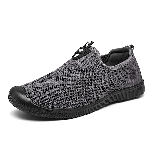 

Men's Loafers & Slip-Ons Comfort Shoes Sporty Casual Daily Walking Shoes Tissage Volant Black Gray Fall Spring