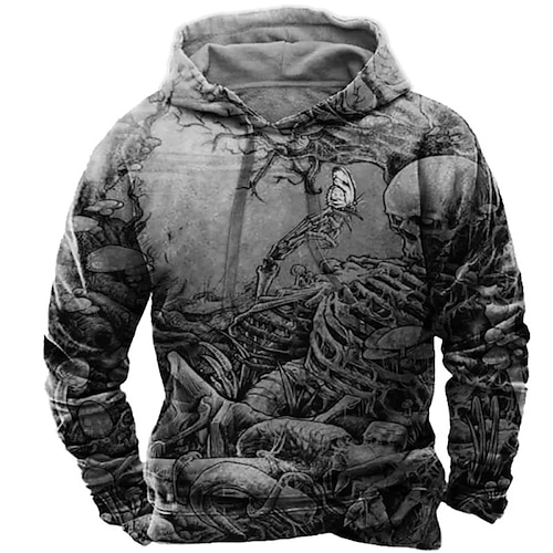 

Men's Unisex Pullover Hoodie Sweatshirt Hooded Graphic Prints Print Daily Sports 3D Print Streetwear Designer Casual Clothing Apparel Hoodies Sweatshirts Long Sleeve Gray