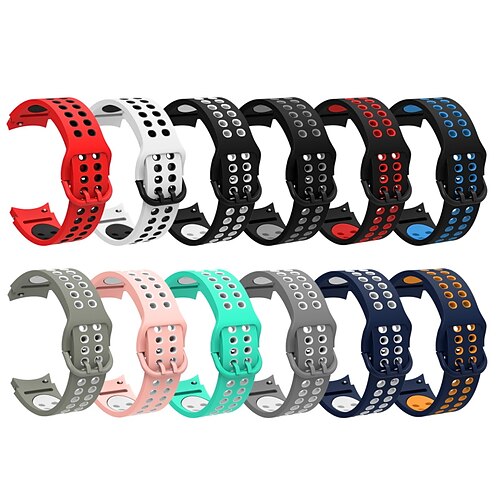 

1 pcs Smart Watch Band for Samsung Galaxy Watch 5 40/44MM Watch 5 Pro 45MM Watch 4 Classic 42/46mm Watch 4 40/44mm 20mm Silicone Smartwatch Strap Waterproof Adjustable Breathable Sport Band