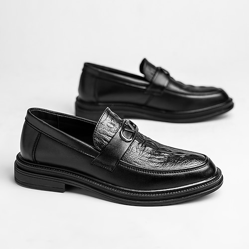 

Men's Trainers Athletic Shoes Comfort Shoes Crocodile Pattern Athletic Walking Shoes PU Warm Over The Knee Boots Black Fall