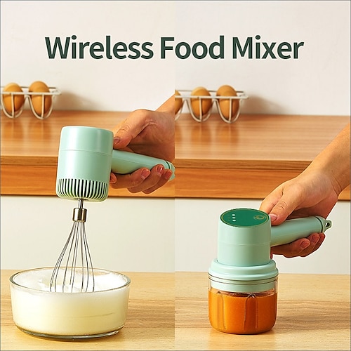 Cordless Handheld Food Processor Mixer Electric Garlic Chopper Egg Beater