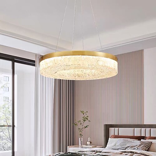 

lampada a sospensione a led lampadario a 1 anello regolabile finitura rame lussuose lampade a sospensione in stile moderno per sala da pranzo camera da letto 110-240v