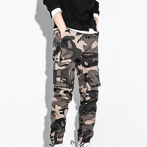 

Men's Cargo Pants Trousers Work Pants Casual Pants Multiple Pockets Camouflage Comfort Breathable Casual Daily Streetwear Sports Fashion ArmyGreen White Micro-elastic