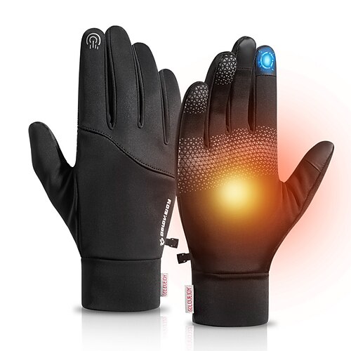 

Winter Gloves Bike Gloves Cycling Gloves Touch Gloves Winter Full Finger Gloves Anti-Slip Waterproof Windproof Warm Sports Gloves Mountain Bike MTB Outdoor Exercise Cycling / Bike Black for Adults'