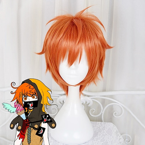 

Synthetic Wig Rio Ranger Your Turn To Die Curly With Bangs Machine Made Wig Short Orange Synthetic Hair Women's Soft Easy to Carry Fashion Orange / Daily Wear / Party / Evening