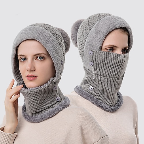 

Men's Women's Balaclava Beanie Hat Winter Outdoor Thermal Warm Windproof Breathable Comfortable Neck Gaiter Neck Tube Hat White Black Gray for Hunting Ski / Snowboard Fishing