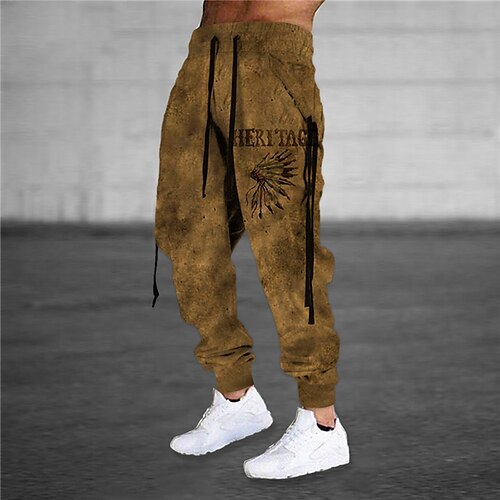 

Men's Sweatpants Joggers Trousers Drawstring Elastic Waist Ribbon Letter Graphic Prints Comfort Breathable Sports Outdoor Casual Daily Cotton Blend Terry Streetwear Stylish Green Blue Micro-elastic