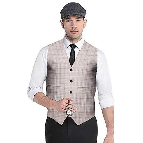 

The Great Gatsby Gentleman Retro Vintage 1920s Masquerade Vest Waistcoat Men's Slim Fit Costume Vintage Cosplay Party Sleeveless Vest Masquerade