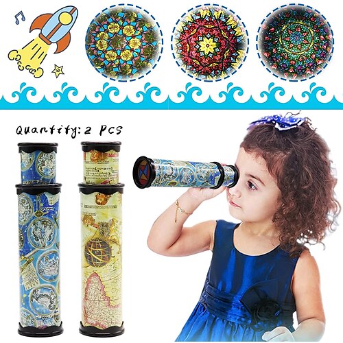 

2 Pack Classic Kaleidoscope Toy,Magic Rotating Kaleidoscope,Stretchable Long World Kaleidoscope,Educational Toy Kaleidoscope for Children Gifts