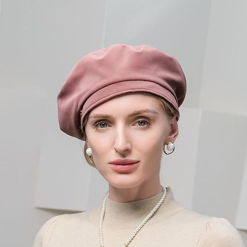 

polyester / silke hatte med ren farve 1 stk casual hovedstykke