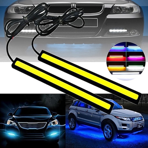 

OTOLAMPARA 2pcs Universal Car LED Strip Light Waterproof Daytime Running Light COB DRL Car LED Strip Auto Interior Car Styling Lamp 17CM 6500K White Lightness