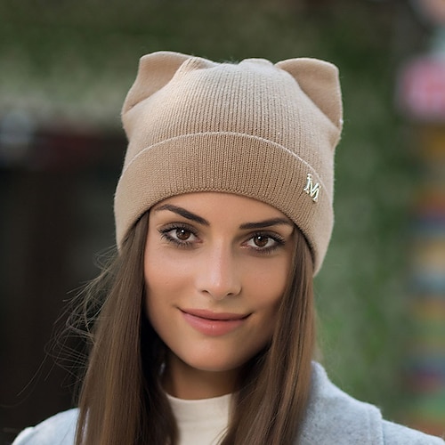

Hat Beanie / Slouchy Women's White Black Gray Outdoor Street Dailywear Knit Pure Color Comfort Warm Breathable / Fall / Winter