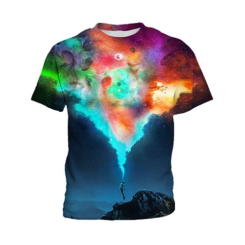 

Kids Boys T shirt Graphic Outdoor 3D Print Short Sleeve Crewneck Fashion 4-12 Years Winter Multicolor