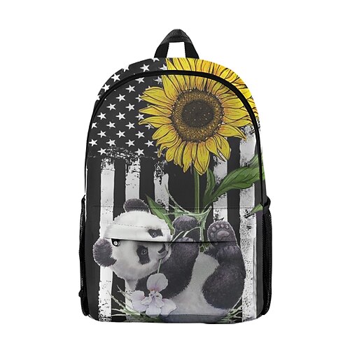 

Kid's Unisex School Bag Bookbag Oxford 3D Print Adjustable Lightweight Zipper School Daily Black / White