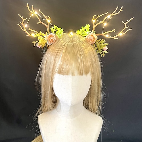

1pcs Christmas Antler Headband Net Red Moose Night Market Deer Luminous Headband Christmas Jewelry Hairpin Hair Accessories