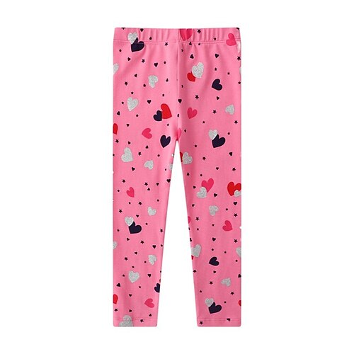 

Kids Girls' Leggings Print Active Casual Cotton 2-6 Years Winter Pink