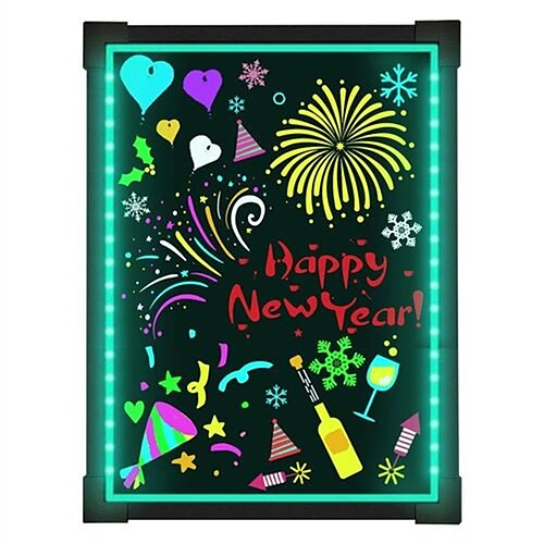 

LED Message Sign Board- Erasable Writing Drawing Neon Sign with 8 Colorful Markers - Perfect for Children Back to School Home Office Restaurants Bar Holiday Celebration Gift (18H x 13.5W)