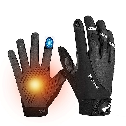 

WEST BIKING Winter Gloves Bike Gloves Cycling Gloves Biking Gloves Winter Full Finger Gloves Reflective Windproof Warm Breathable Sports Gloves Mountain Bike MTB Outdoor Exercise Cycling / Bike Lycra