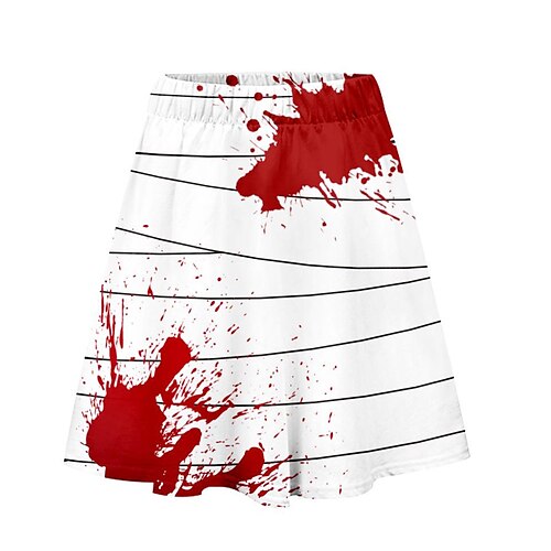 

Women's Fashion Skirts Halloween Casual Daily Plaid Tie Dye Striped White / Black Yellow-black White S M L / Loose Fit
