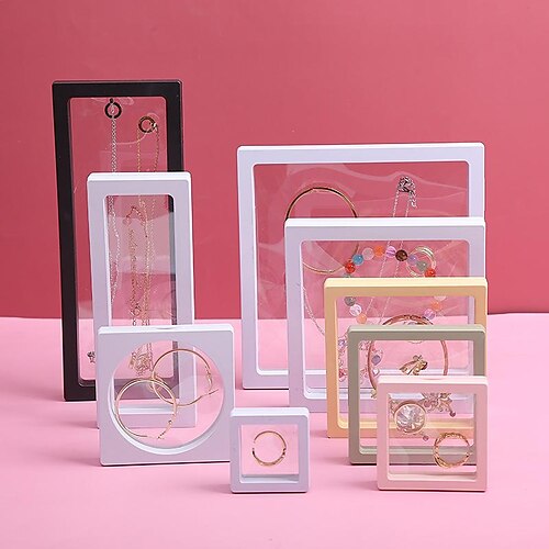 

earrings pe film suspension packaging box transparent jewelry box necklace dust-proof storage box portable jewelry box wearing armor