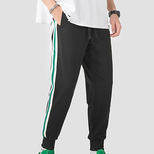 

Men's Sweatpants Joggers Trousers Pocket Side Stripe Print Stripe Comfort Breathable Home Casual Daily Fashion Streetwear White Black Micro-elastic
