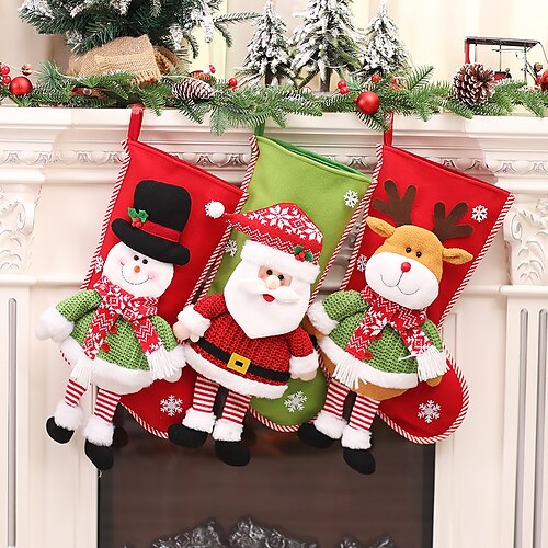 

Christmas Decorations Cartoon Color Three-dimensional Old Man Long Legs Christmas Stockings