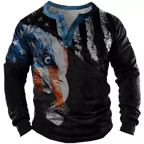 

Men's Unisex Sweatshirt Pullover Button Up Hoodie Black Graphic Prints Eagle Print Casual Daily Sports 3D Print Designer Casual Big and Tall Spring & Fall Clothing Apparel Hoodies Sweatshirts Long