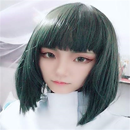 

Spirited Away Haku Nigihayami Kohakunushi Green Algae Color Heat Resistent Synthetic Hair Cosplay Wigs