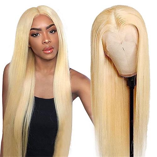 

613 HD Lace Frontal Wig 30 Inch Blonde Lace Front Wig Human Hair 13x4 Transparent Lace Wigs