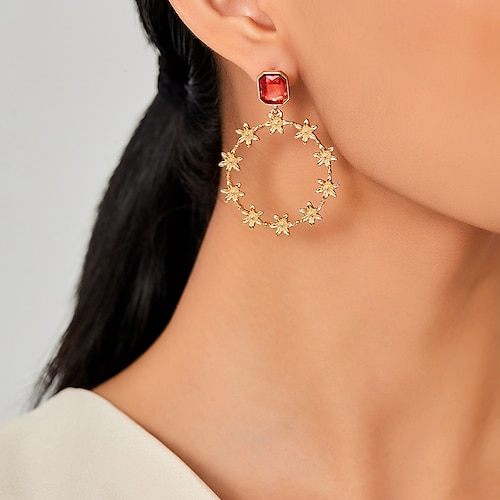 

1 Pair Drop Earrings Earrings For Women's Gemstone Birthday Gift Festival Alloy Geometrical Holiday Fashion Birthday