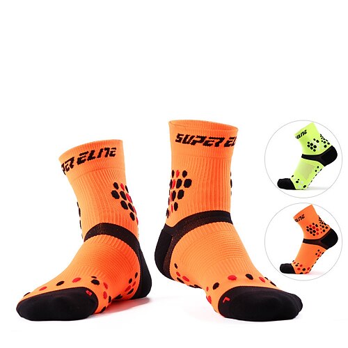 

Running Socks 1 Pair Men's Women's Socks Breathable Sweat wicking Comfortable Gym Workout Basketball Running Active Training Jogging Sports Dot Nylon Green Orange / Athletic / Athleisure